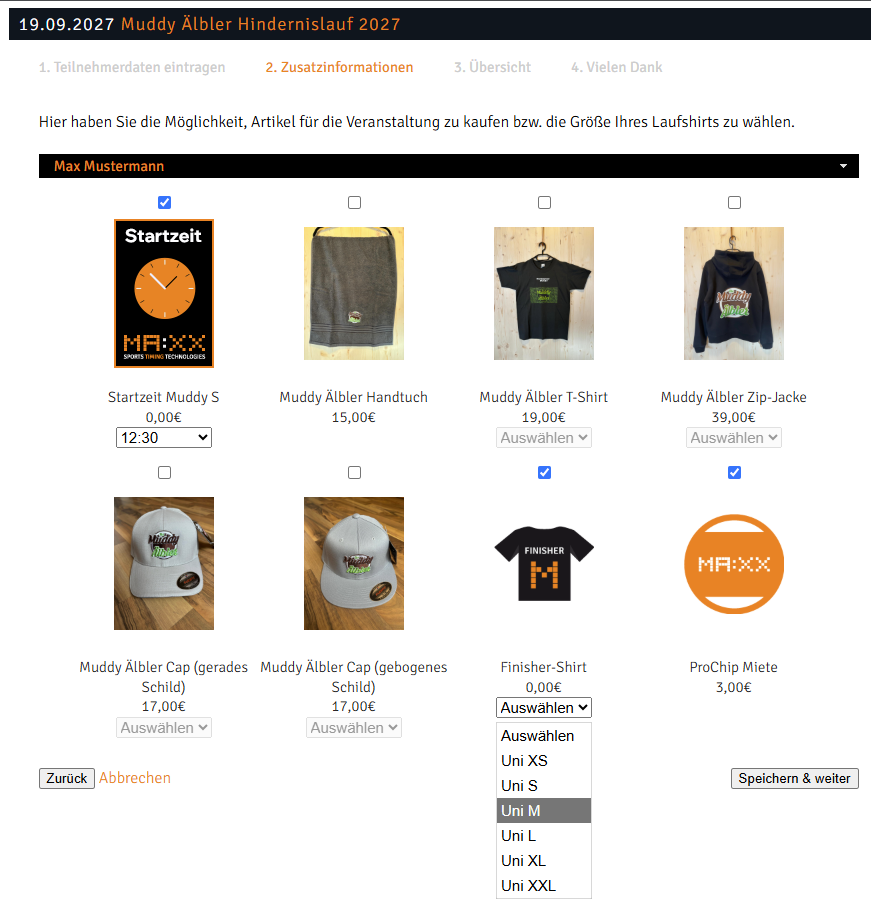 5.T-Shirt Größe auswählen